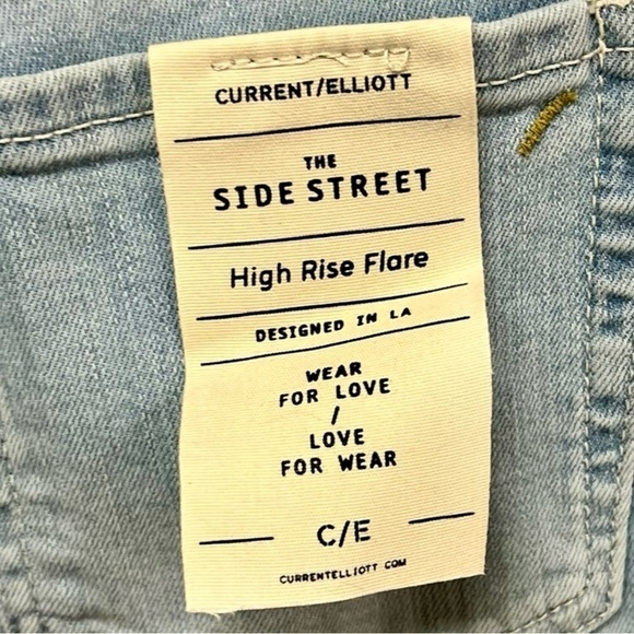 🌻NEW w/tag Current Elliott "The Side Street" Curulean Jeans Size 24 - Picture 9 of 10
